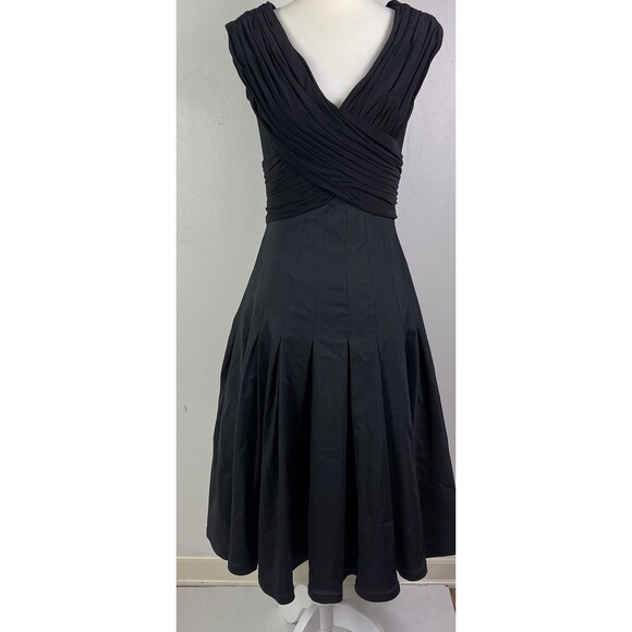 Adrianna Papell Dress Womens 6 Fit Flare Pleated Formal Cocktail Party Evening - Picture 1 of 13